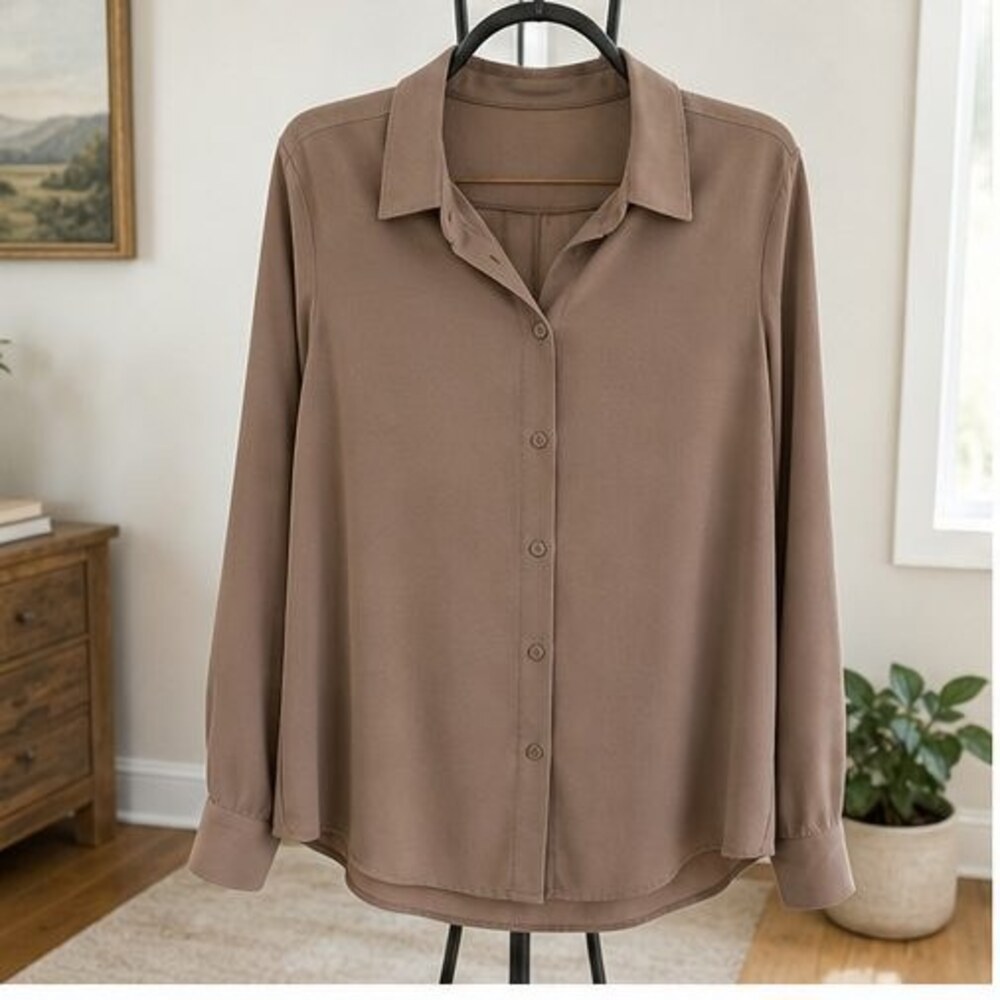 Taupe Smocked Top